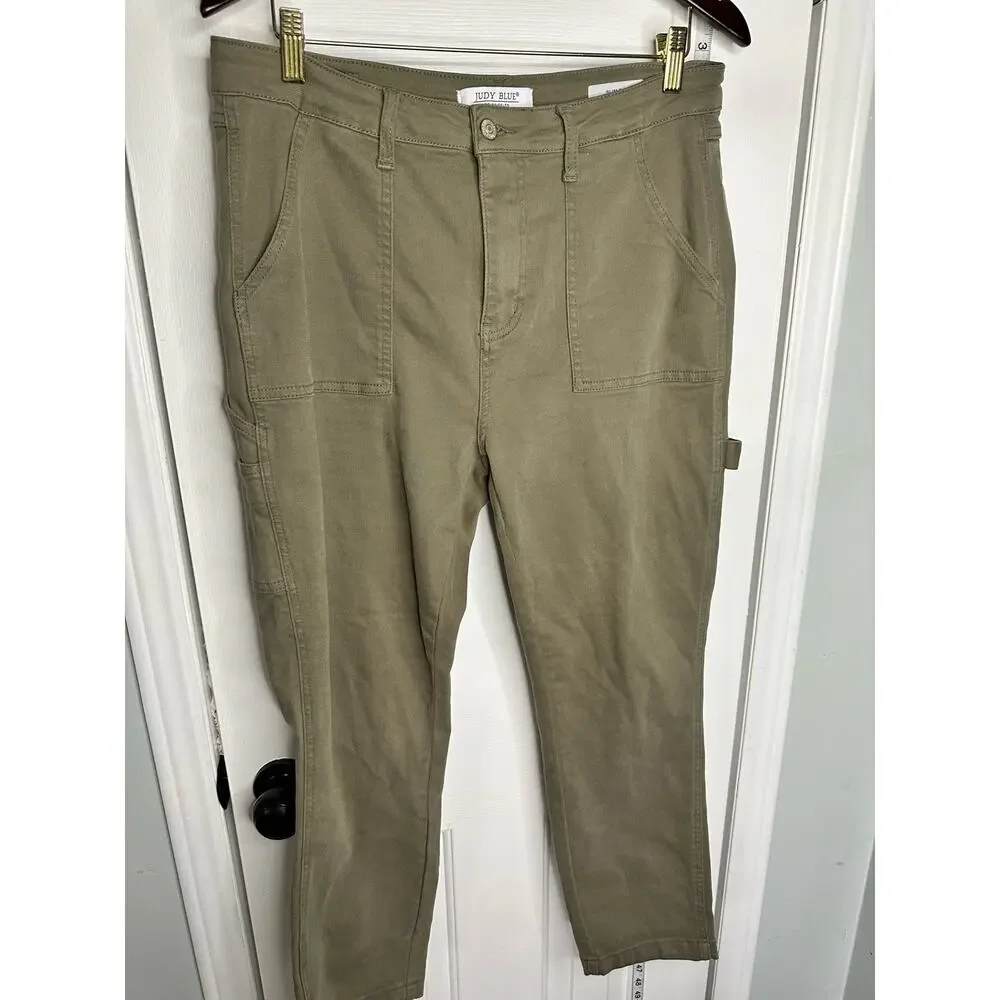 Judy Blue Cargo Slim Fit utility Olive Pants size 11